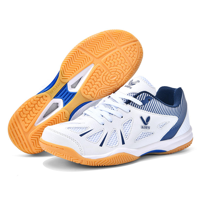 Table Tennis Shoes - รองเท้าปิงปองสำหรับบุรุษสตรี ดีไซน์กันลื่นแบบมืออาชีพ สีฟ้า สำหรับฝึกซ้อมเทเบิลเทนนิสกลางแจ้ง ไซส์ใหญ่