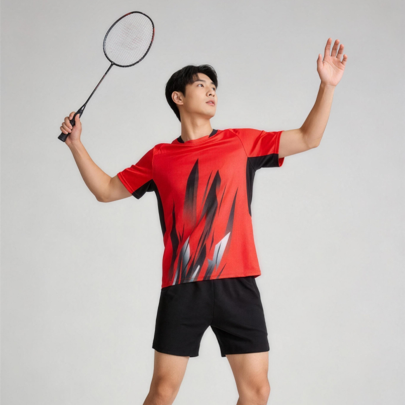 Table Tennis Graphics - เสื้อยืดแบดมินตัน เทเบิลเทนนิส สำหรับผู้ชาย ลายกราฟิก 3 มิติ
