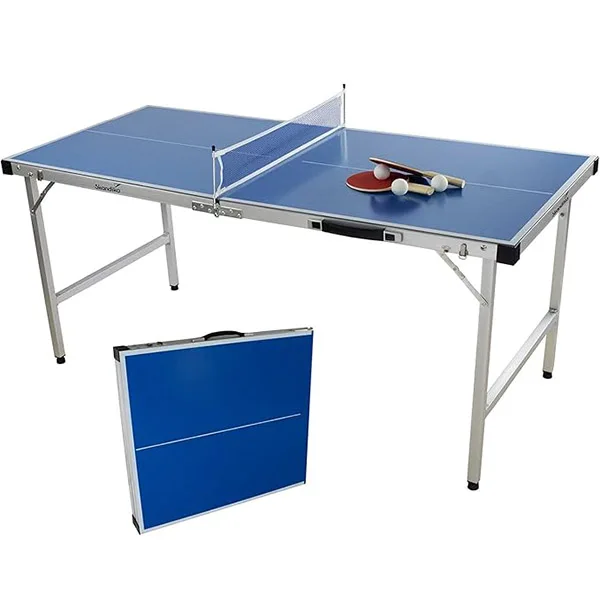 Table Tennis Indoor Or Outdoor - โต๊ะปิงปองเด็กแบบพับได้ ใช้ได้ทั้งภายนอกและภายในอาคาร พร้อมไม้ปิงปอง ตาข่าย และลูกปิงปอง สำหรับฝึกซ้อมหรือใช้ในบ้าน