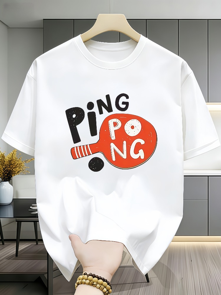 เสื้อยืดลำลองผู้ชายลายกราฟิกปิ - Table Tennis Graphics บทวิจารณ์และราคา