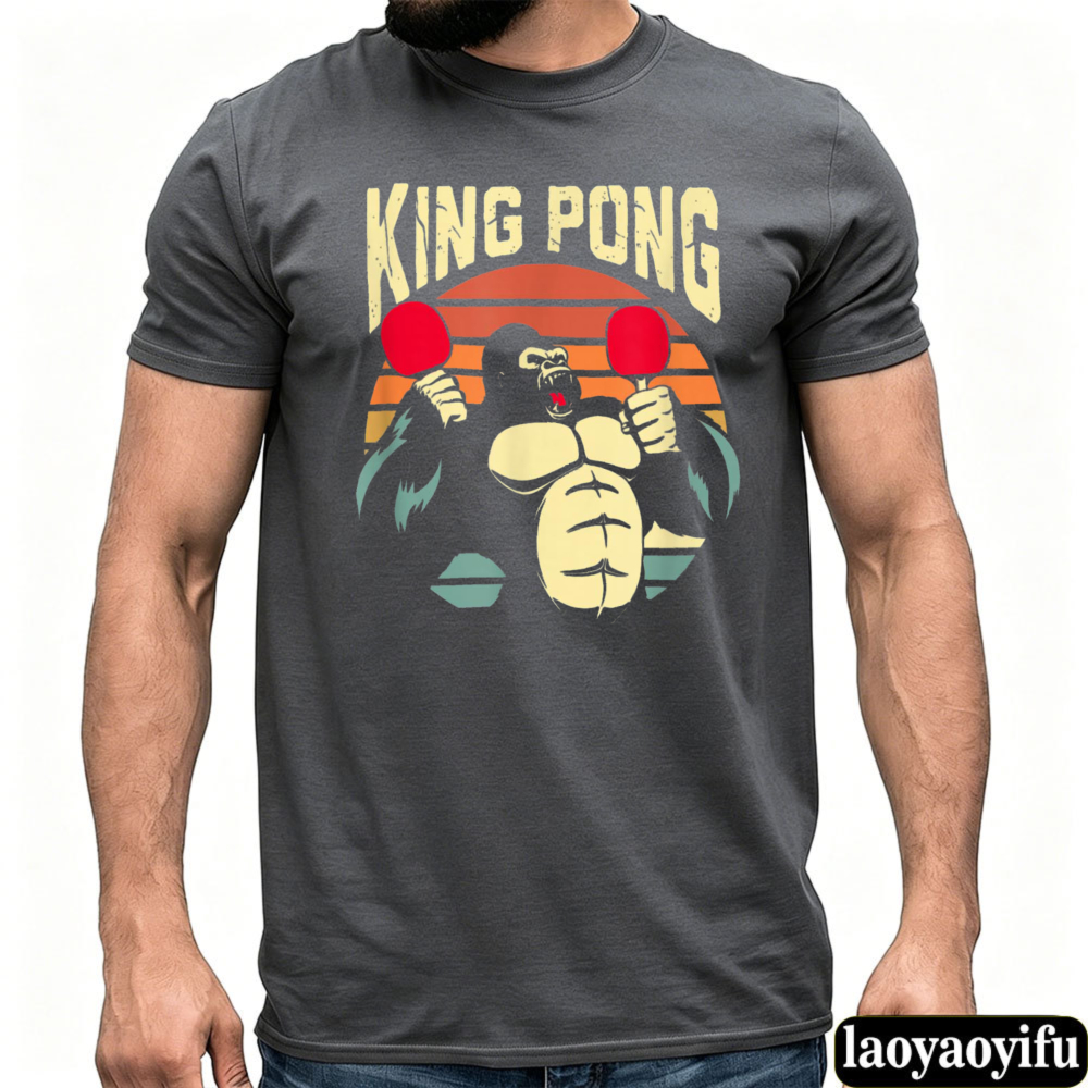 ปิงปองคิงคองเสื้อยืดผู้ชายวินเ - Table Tennis Graphics บทวิจารณ์และราคา